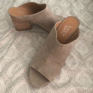 Franco Sarto Nude Block Heels